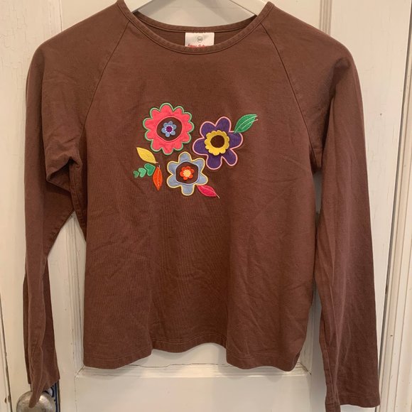 Hanna Andersson Brown Long Sleeved Floral Top - Picture 2 of 4